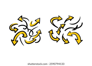 Dynamic Yellow Arrows for Graphic Design