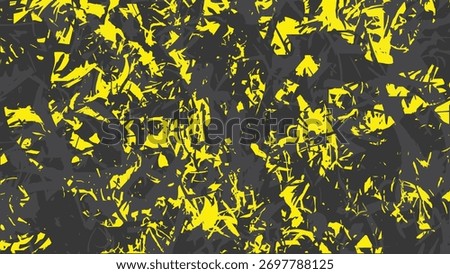 Dynamic yellow and black abstract grunge background with chaotic brush strokes. Perfect for street art, poster design, and modern digital artwork projects.