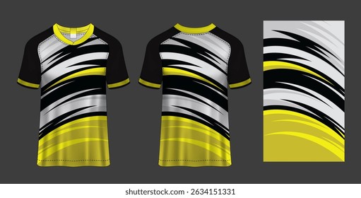 Dynamic Yellow and Black Sport Jersey Design