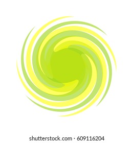 Dynamic yellow, green symbol. Abstract grunge round template for the logo. Blobs for creating banners, design of products, posters and flyers. Twisted icon.