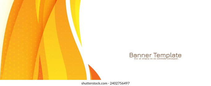 Dynamic Yellow and orange color wavy stylish banner design vector