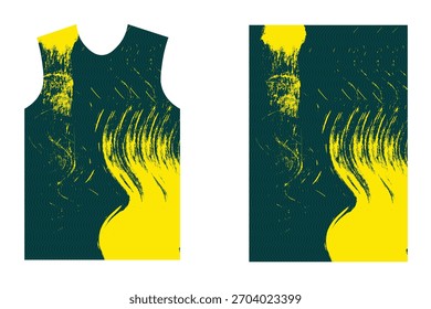 Dinâmico Amarelo Pintura Traços Abstrato Vestuário Jersey Sublimação Impressão Design