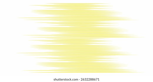 Fundo abstrato das linhas de velocidade amarelas dinâmicas. Linhas móveis vibrantes organizadas horizontalmente criam uma sensação de velocidade, energia e design futurista. Perfeito para quadrinhos, tecnologia
