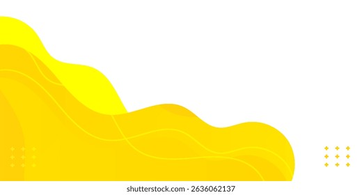 Dynamic Yellow Wavy Background. suit for banner, web, brochure, presentation