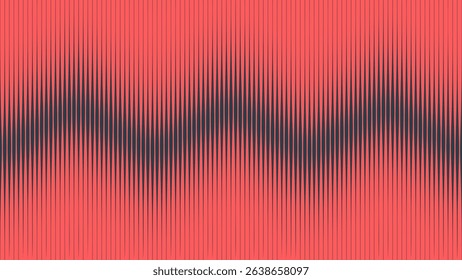 Dynamic zigzag halftone vector background with chevron stripe rhythm. Red and black minimalist texture with retro and brutalist flair. Ideal for modern design projects, covers or apps. Brutalism style