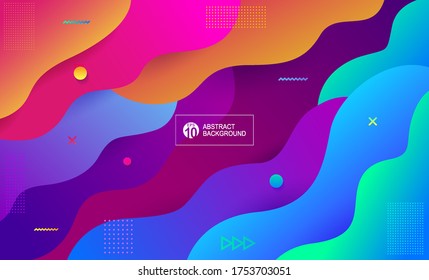 Dynamical colored forms and waves. Abstract modern graphic element. Fluid shapes composition. Colorful geometric background. Vector illustration.
