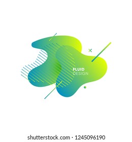 Dynamical colored graphic elements. Gradient abstract banners with flowing liquid shapes. Template for the design of a logo, flyer or presentation. Vector illustration.