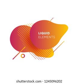 Dynamical colored graphic elements. Gradient abstract banners with flowing liquid shapes. Template for the design of a logo, flyer or presentation. Vector illustration.