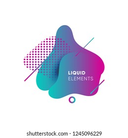Dynamical colored graphic elements. Gradient abstract banners with flowing liquid shapes. Template for the design of a logo, flyer or presentation. Vector illustration.