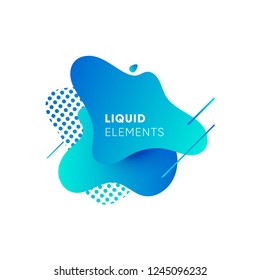 Dynamical colored graphic elements. Gradient abstract banners with flowing liquid shapes. Template for the design of a logo, flyer or presentation. Vector illustration.