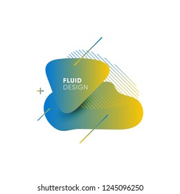 Dynamical colored graphic elements. Gradient abstract banners with flowing liquid shapes. Template for the design of a logo, flyer or presentation. Vector illustration.