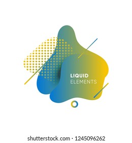 Dynamical colored graphic elements. Gradient abstract banners with flowing liquid shapes. Template for the design of a logo, flyer or presentation. Vector illustration.