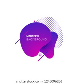 Dynamical colored graphic elements. Gradient abstract banners with flowing liquid shapes. Template for the design of a logo, flyer or presentation. Vector illustration.