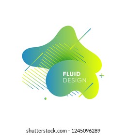 Dynamical colored graphic elements. Gradient abstract banners with flowing liquid shapes. Template for the design of a logo, flyer or presentation. Vector illustration.