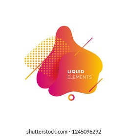 Dynamical colored graphic elements. Gradient abstract banners with flowing liquid shapes. Template for the design of a logo, flyer or presentation. Vector illustration.