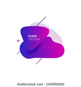 Dynamical colored graphic elements. Gradient abstract banners with flowing liquid shapes. Template for the design of a logo, flyer or presentation. Vector illustration.