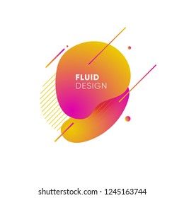 Dynamical colored graphic elements. Gradient abstract banners with flowing liquid shapes. Template for the design of a logo, flyer or presentation. Vector illustration.