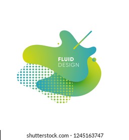 Dynamical colored graphic elements. Gradient abstract banners with flowing liquid shapes. Template for the design of a logo, flyer or presentation. Vector illustration.