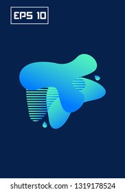 Dynamical colored graphic elements. Gradient abstract banners with flowing liquid shapes. Template for the design of a logo, flyer or presentation. Vector illustration. 