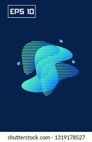 Dynamical colored graphic elements. Gradient abstract banners with flowing liquid shapes. Template for the design of a logo, flyer or presentation. Vector illustration. 