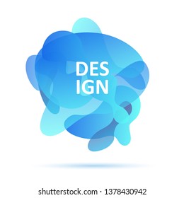 Dynamical forms, blue colors, abstract modern graphic element, blue colors. Gradient abstract banner, flowing liquid shapes.Template for logo,design,flyer, presentation. - Vector 
