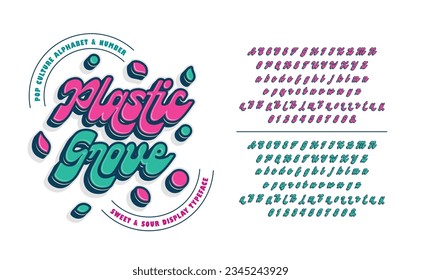 Dynamically Colorful Text Effects: Transform Your Words with Playful Pink and Green Hues. Perfect for Food and Beverage Designs!