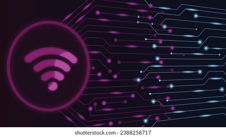 Dynamically engaging WiFi illustration background, featuring interconnected signal waves and sleek design elements.