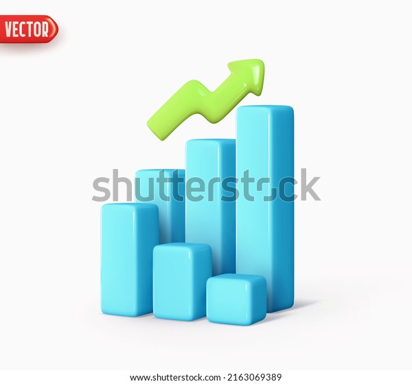 Dynamics of course online graphics. Trade\
arrow. Exchange price chart. Realistic 3d design. Growth and\
changes in value. Exchange trading. Reporting annual and quarterly\
profits. vector\
illustration