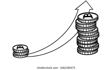 dynamics of the exchange rate growth, vector illustration.