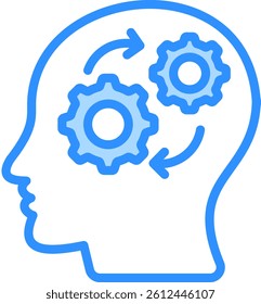 Dynamism Thinking Icon Blue Color Vector Illustration