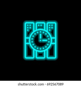 Dynamite blue glowing neon ui ux icon. Glowing sign logo vector