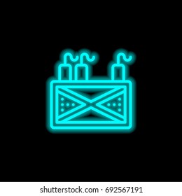 Dynamite blue glowing neon ui ux icon. Glowing sign logo vector