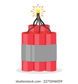 dynamite bomb burning isolated style