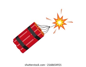 Dynamitbombencartoon auf weißem Hintergrund, Vektorgrafik