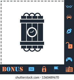 Dynamite bomb explosion violence detonate dynamite bomb. Perfect icon with bonus simple icons