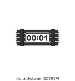 Dynamite bomb explosion violence detonate dynamite bomb icon flat. Illustration isolated vector sign symbol