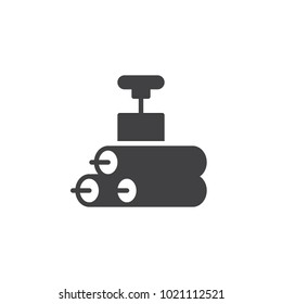 Dynamite bomb icon vector, filled flat sign, solid pictogram isolated on white. TNT symbol, logo illustration.