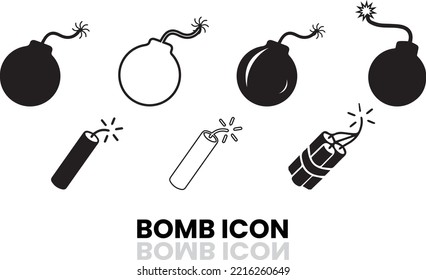 dinamita e icono de bomba para la guerra y el ejército