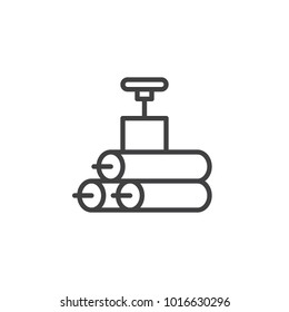 Dynamite bomb line icon, outline vector sign, linear style pictogram isolated on white. TNT symbol, logo illustration. Editable stroke