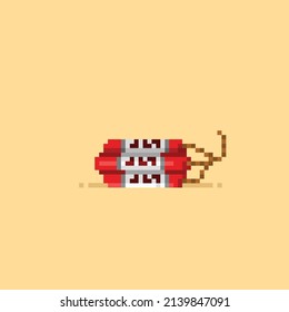 dynamite bomb in pixel style