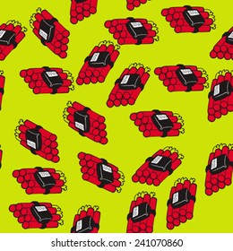 dynamite bomb seamless pattern cartoon illustration