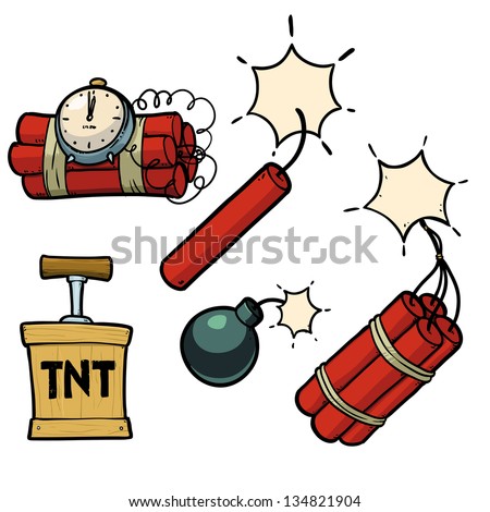 Dynamite Bomb Dynamite Bomb Timer Cartoon Stock Vector 