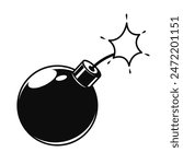 Dynamite bomb tnt fire cartoon. Bang dynamite bomb. Cartoon comic vector illustration