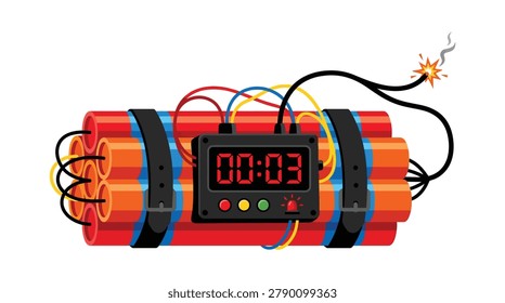 dynamite bundle with timer silhouette explosive detonator