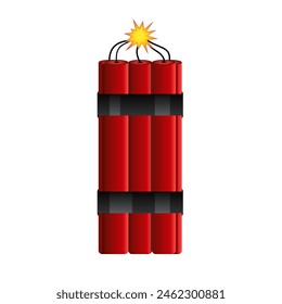 Dinamita con Ilustración vectorial de cable ardiente