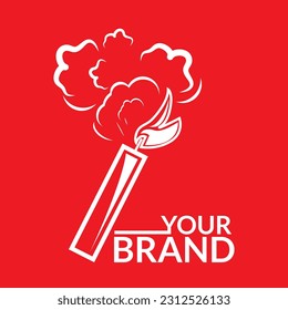 estilo de diseño de línea de grabación dinámica sobre fondo de color rojo
