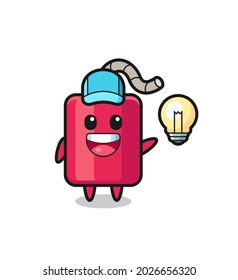 dynamite character cartoon getting the idea , cute style design for t shirt, sticker, logo element