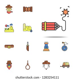 dynamite colored icon. Wild West icons universal set for web and mobile