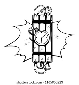 Dynamite in comic style. Vector vintage illustration