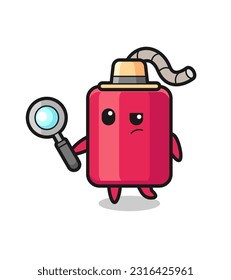 dynamite detective character is analyzing a case , cute style design for t shirt, sticker, logo element